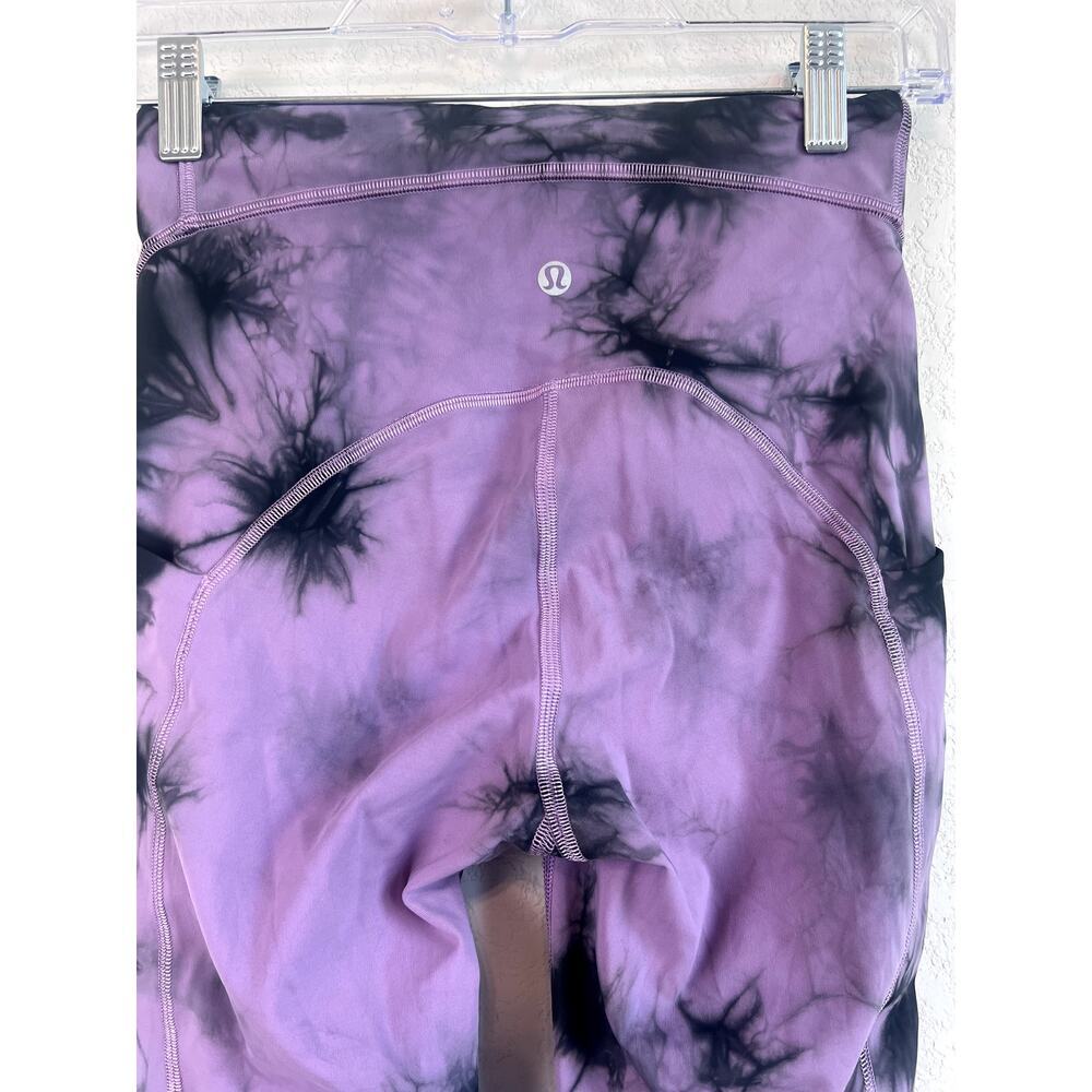 Lululemon Power Thru High Rise Tight Purple Tie Dye Leggings Size 4 - Picture 4 of 8